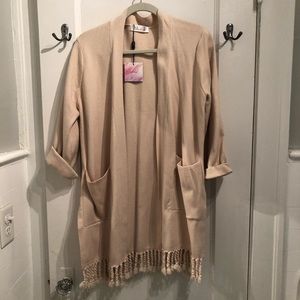 Long sweater (size medium) with fringe